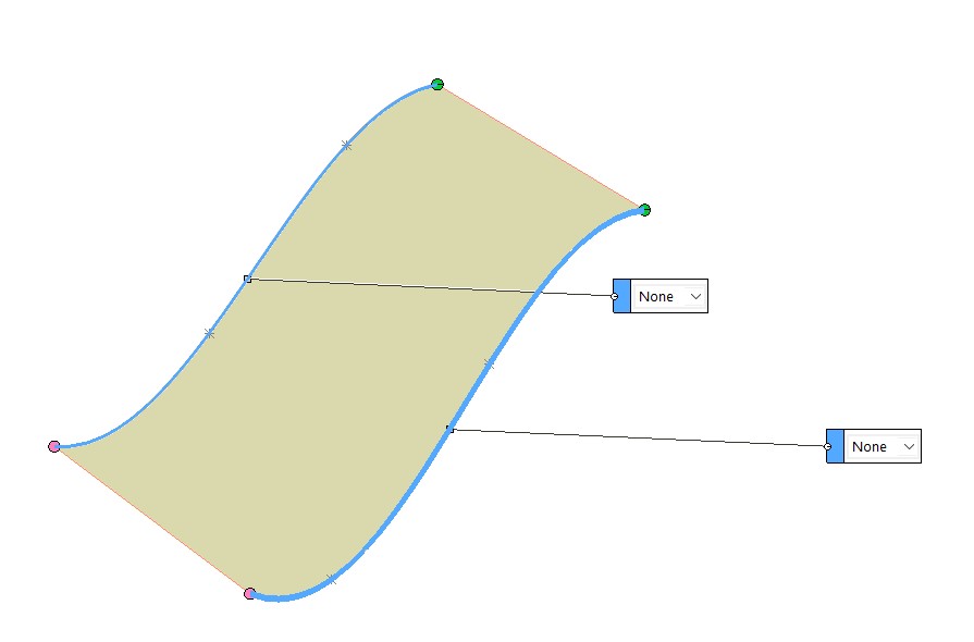 استفاده از دستور Boundary Surface برای ایجاد سطح مابین دو مرز در نظر گرفته شده در نرمافزار Solidworks